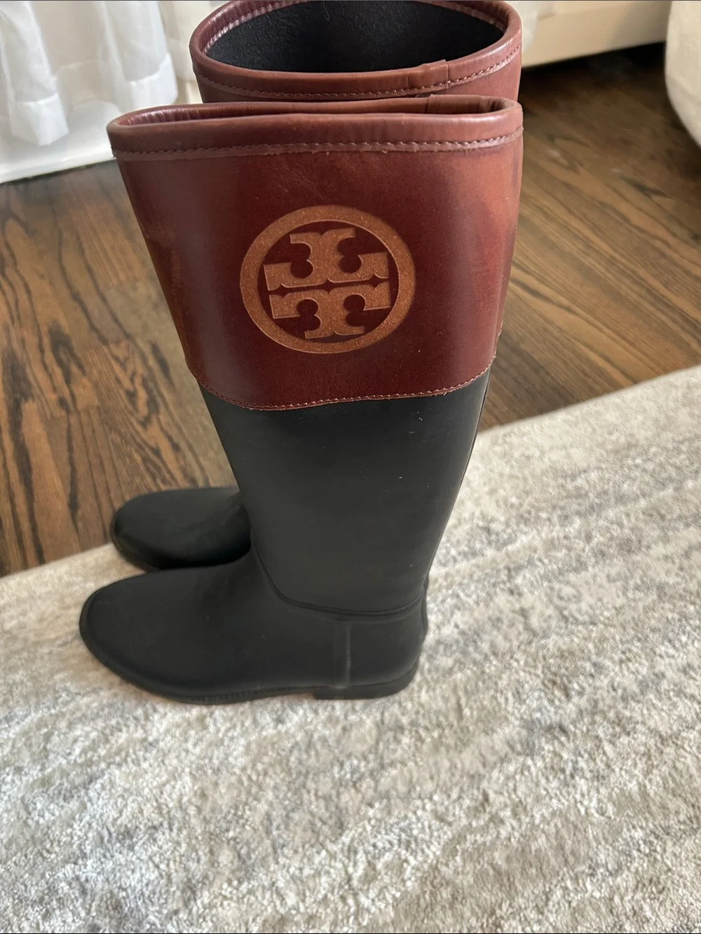 tory burch diana tall rain boots
